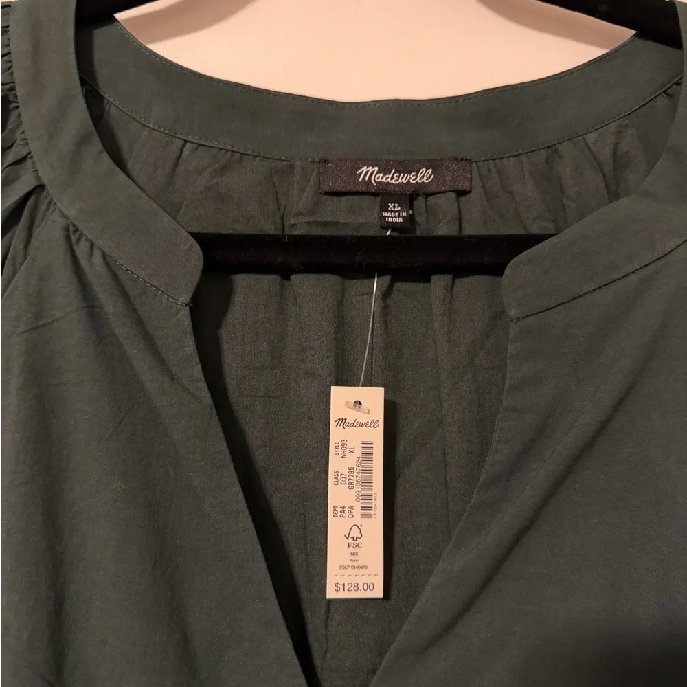 Madewell Crinkle Poplin Wrap Mini Dress